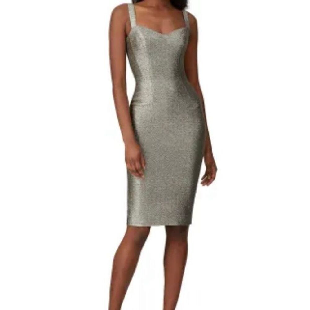 Dress the Population sequin Nicole sheath silver dress size m